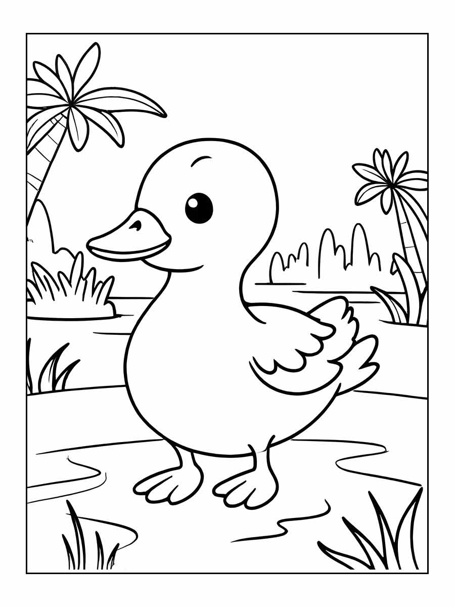 Duck coloring page (6)