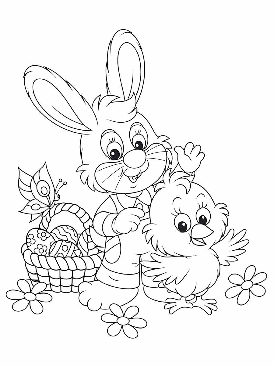 Easter bunny coloring page (1)