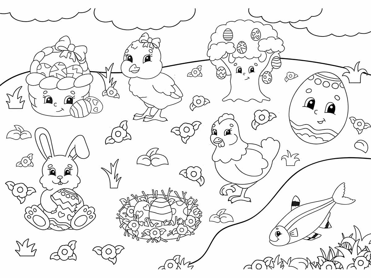 Easter bunny coloring page (2)