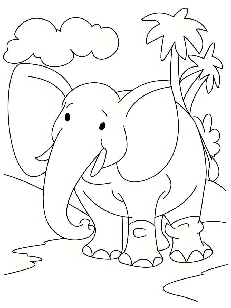 Elephant coloring page (1)