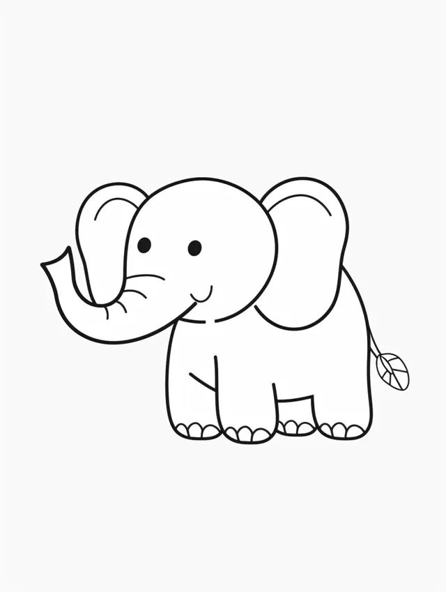 Elephant coloring page (1)