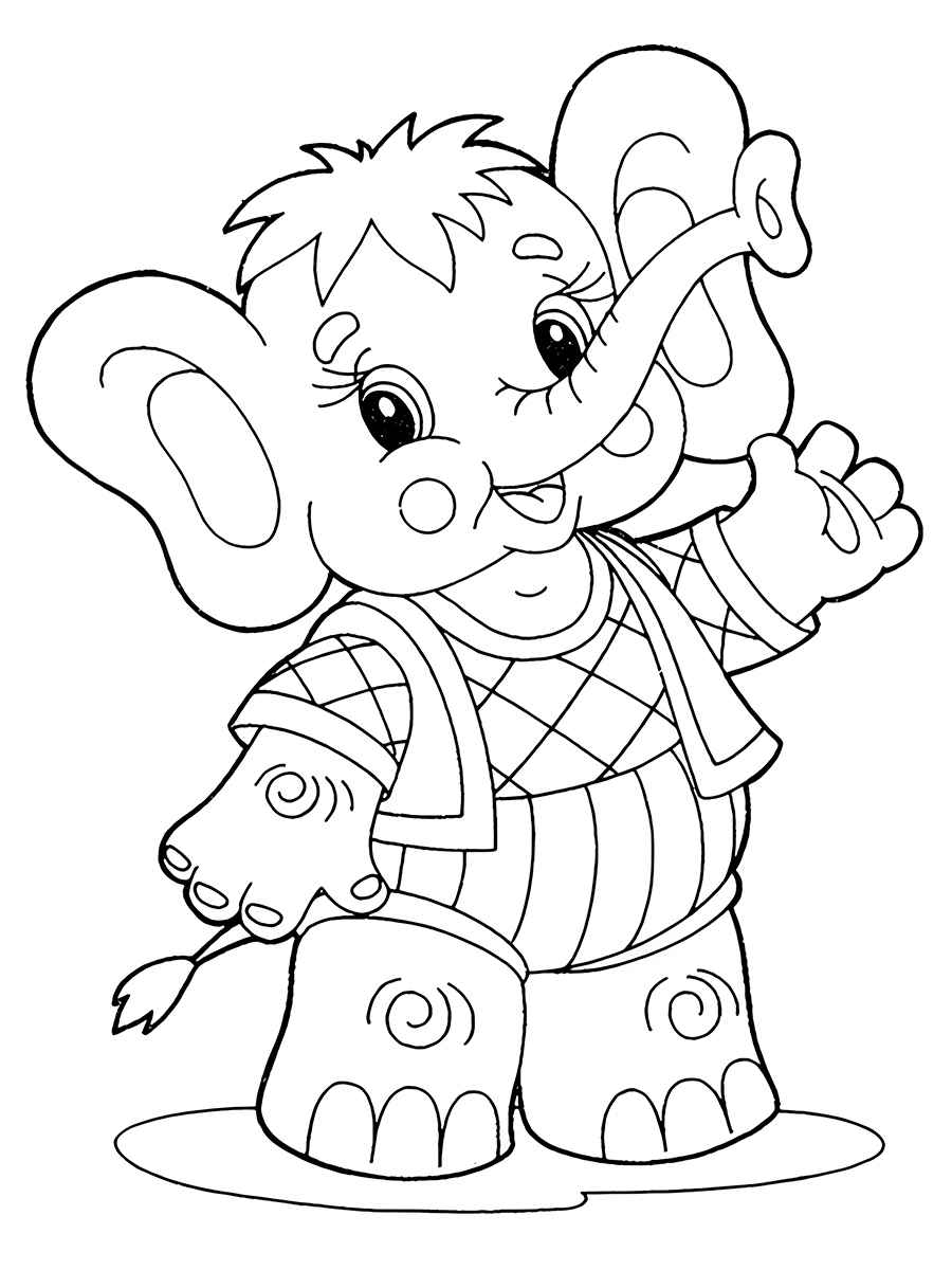 Elephant coloring page (10)