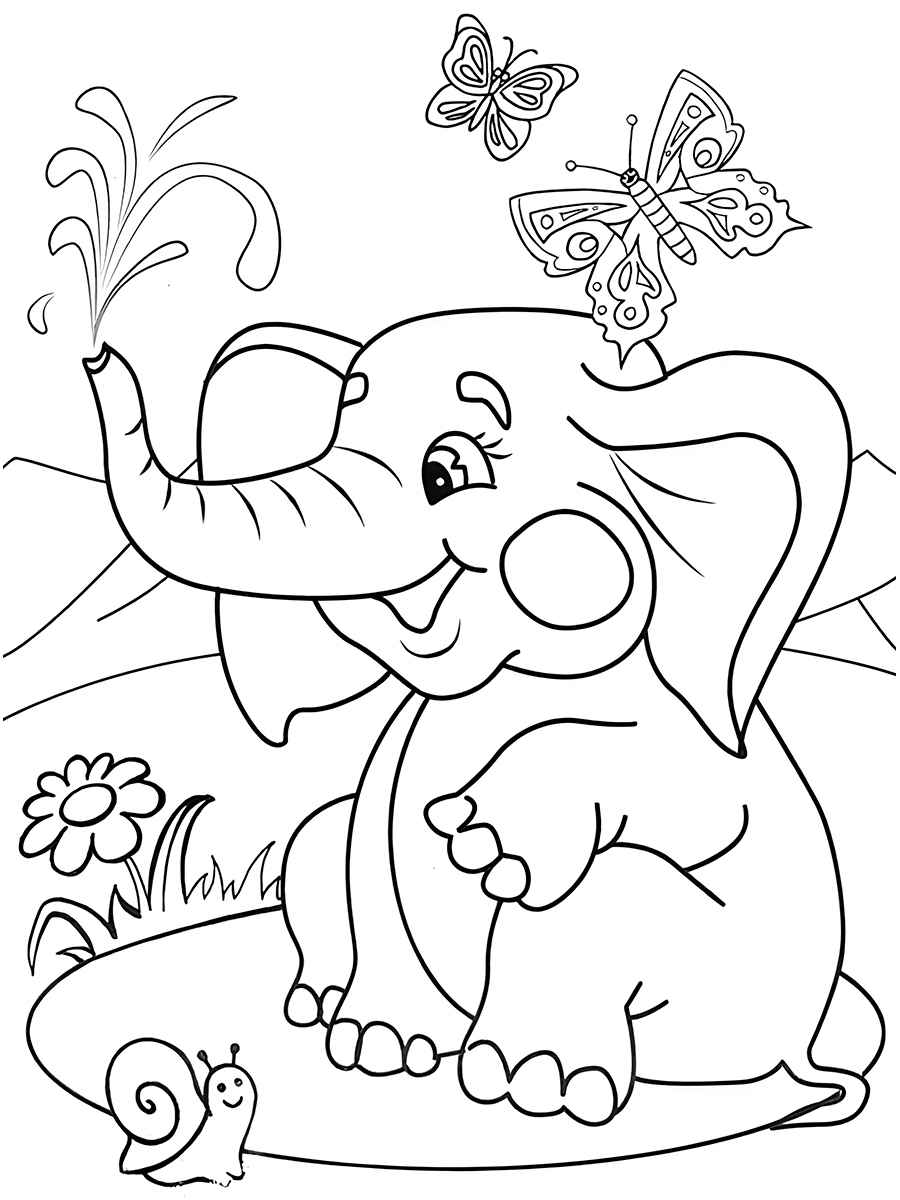 Elephant coloring page (16)