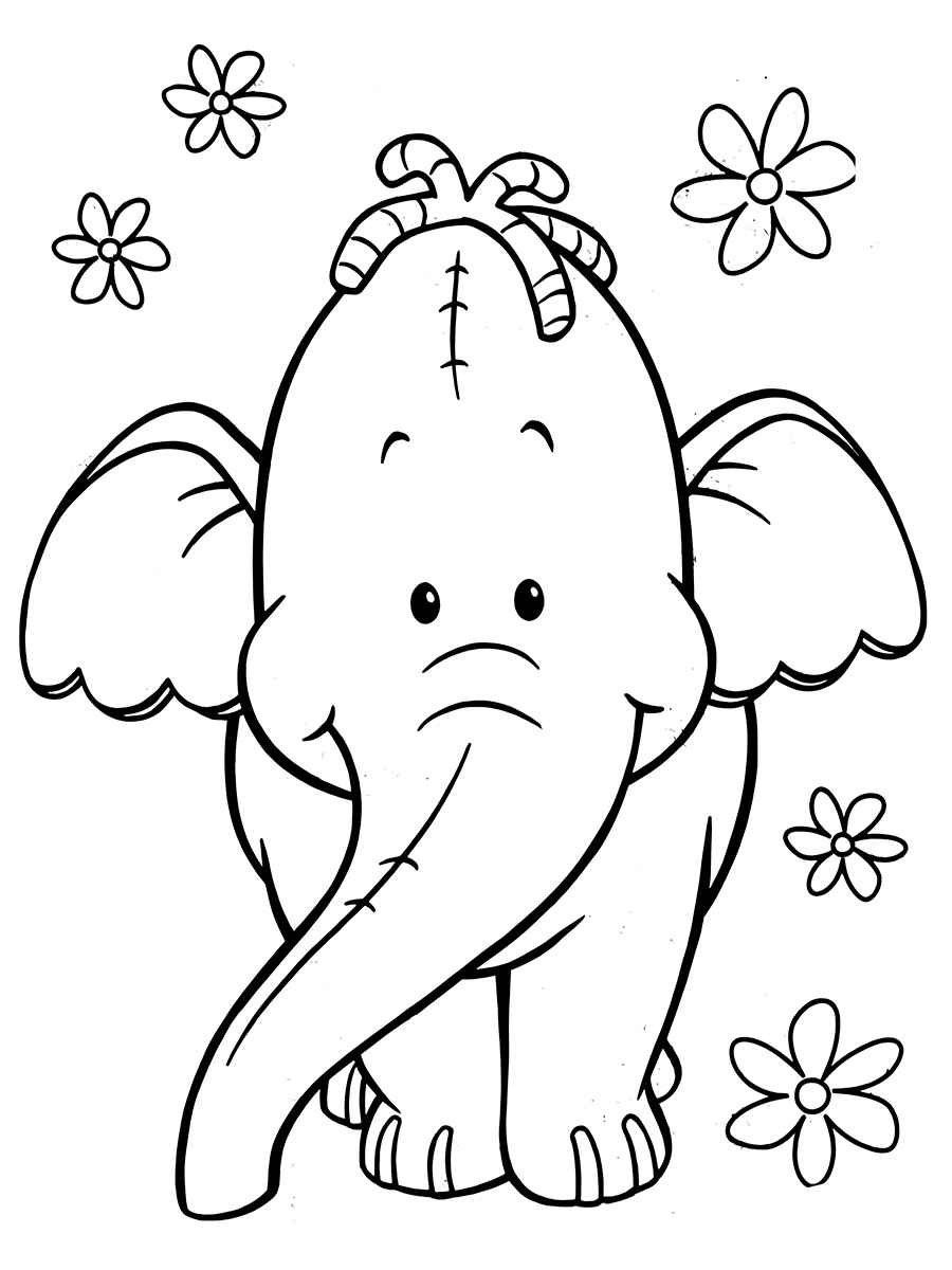 Elephant coloring page (17)