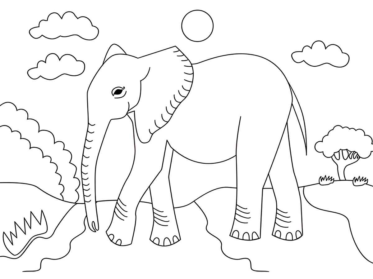 Elephant coloring page (18)