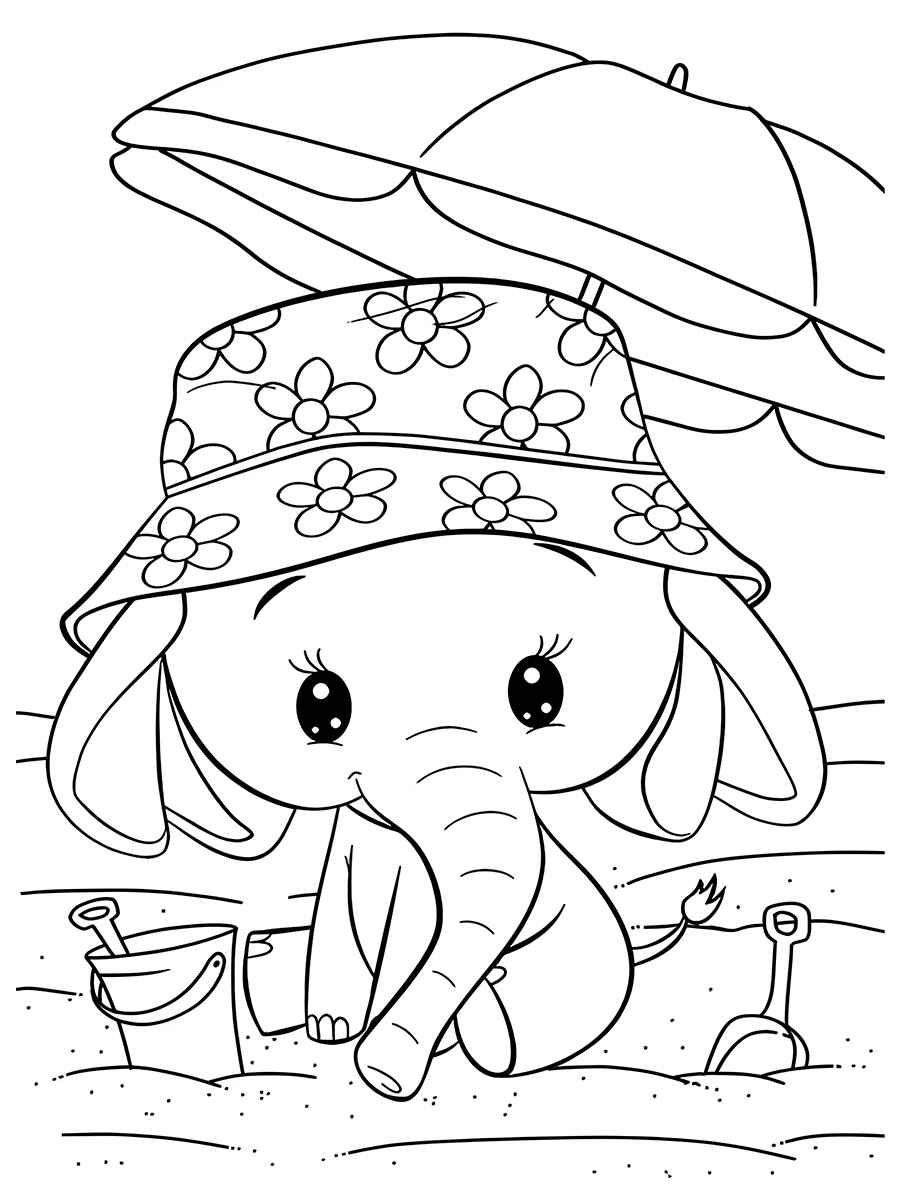 Elephant coloring page (19)