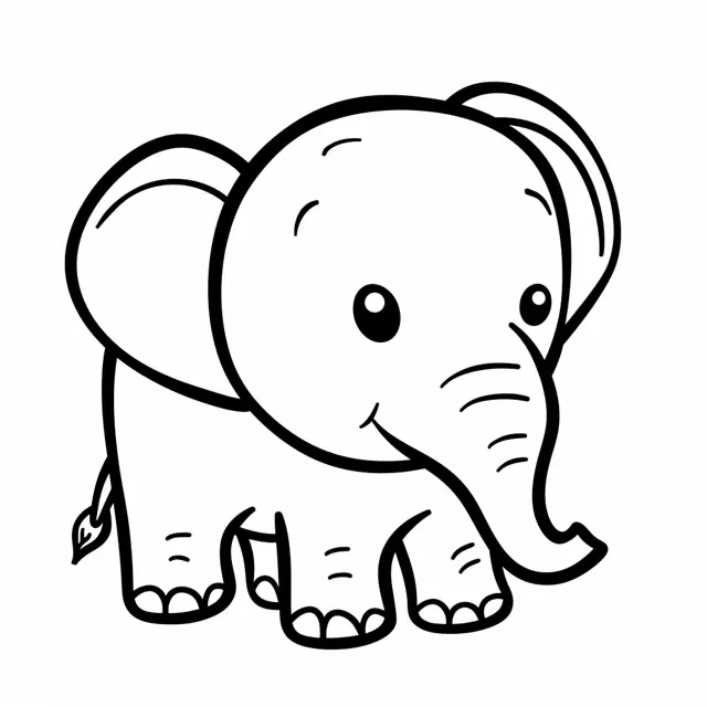 Elephant coloring page (2)