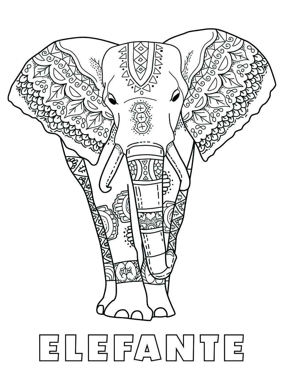 Elephant coloring page (21)