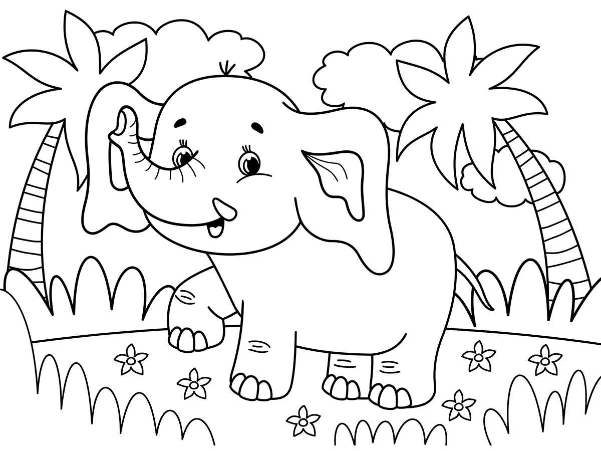 Elephant coloring page (22)