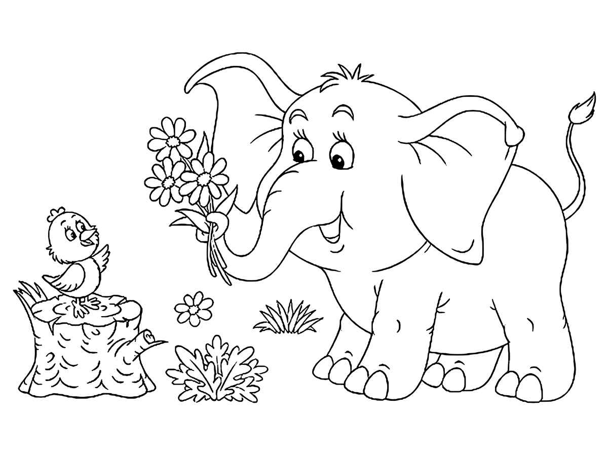 Elephant coloring page (28)