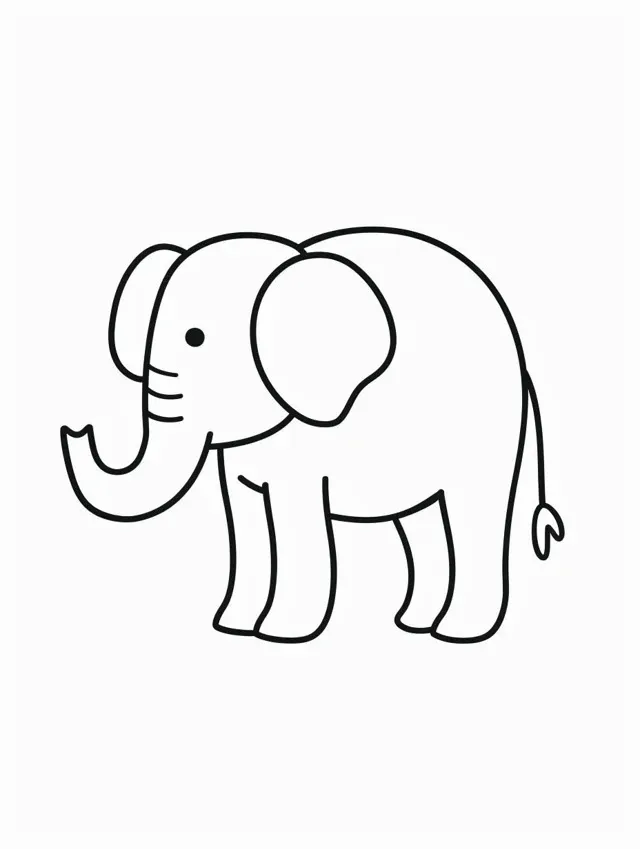 Elephant coloring page (3)