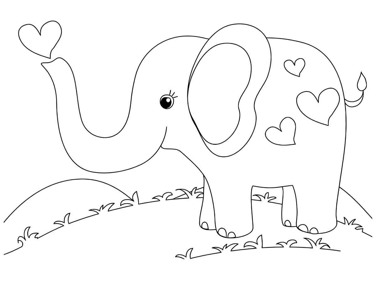 Elephant coloring page (30)