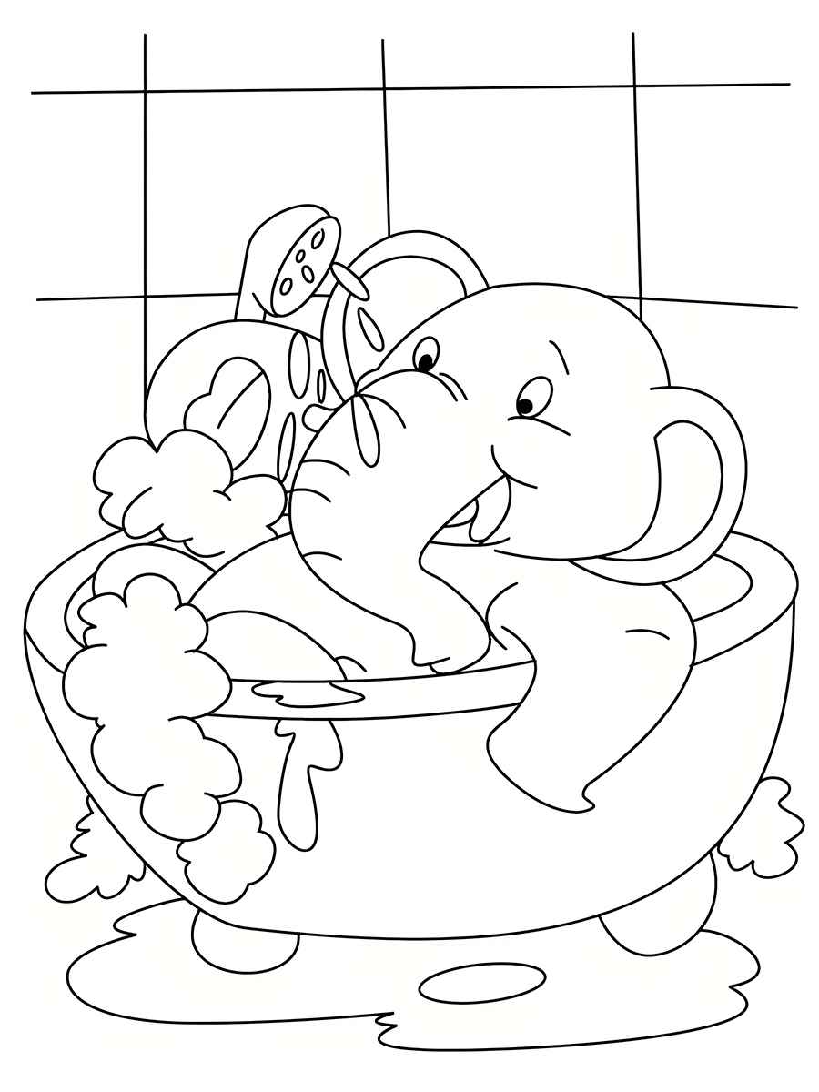 Elephant coloring page (4)