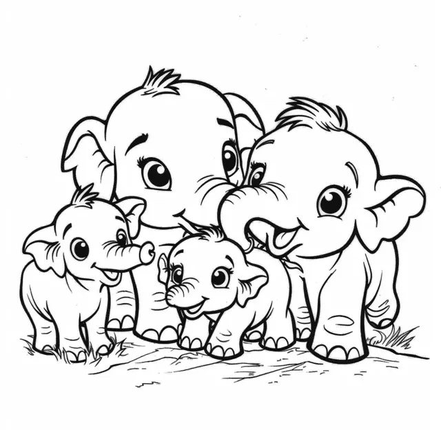 Elephant coloring page (4)