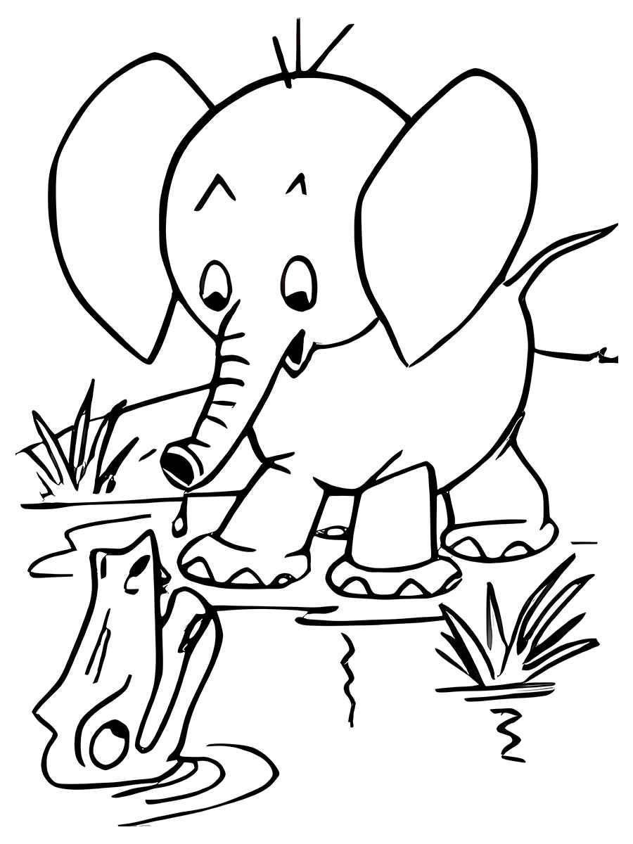 Elephant coloring page (6)