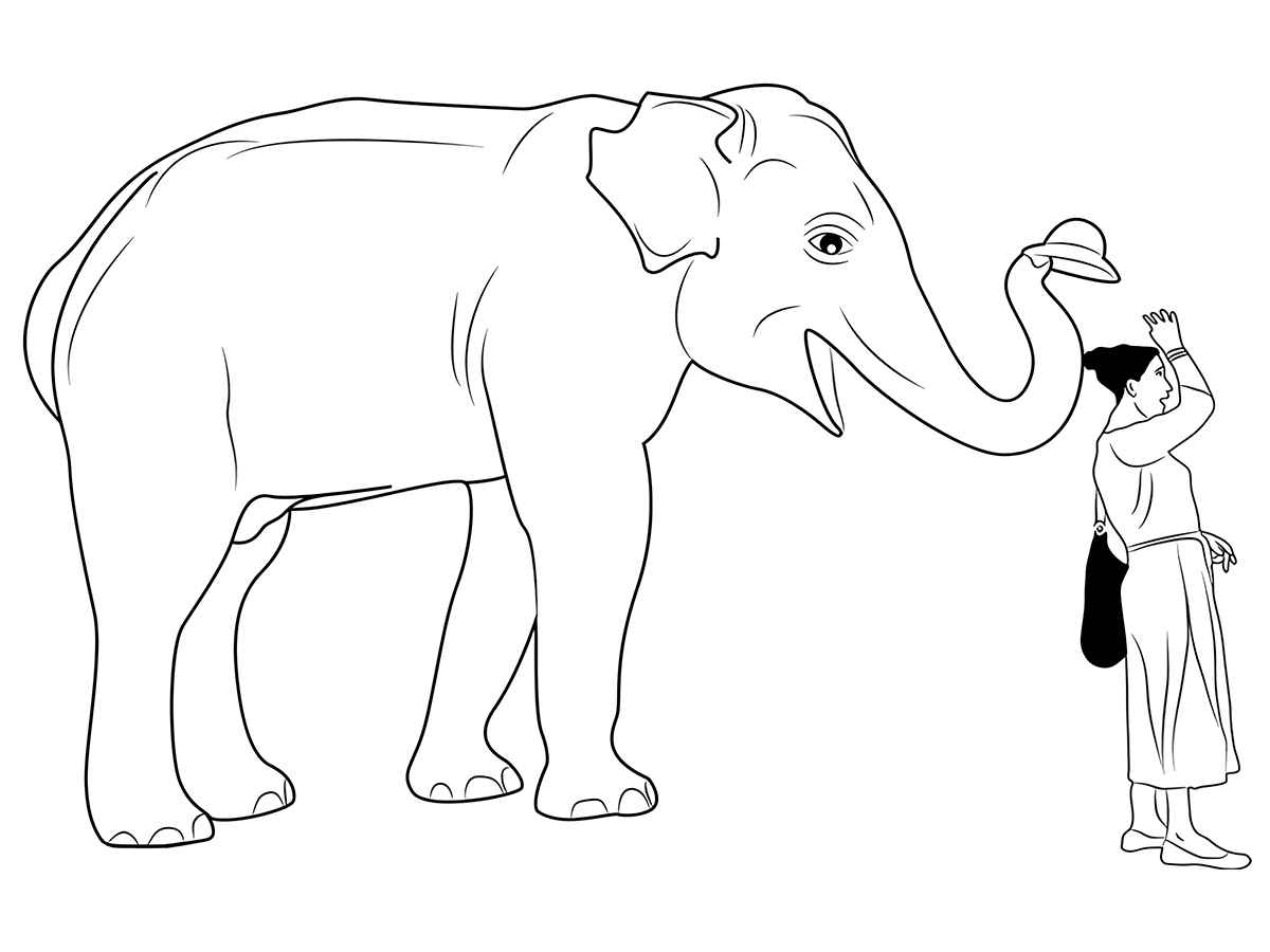 Elephant coloring page (67)