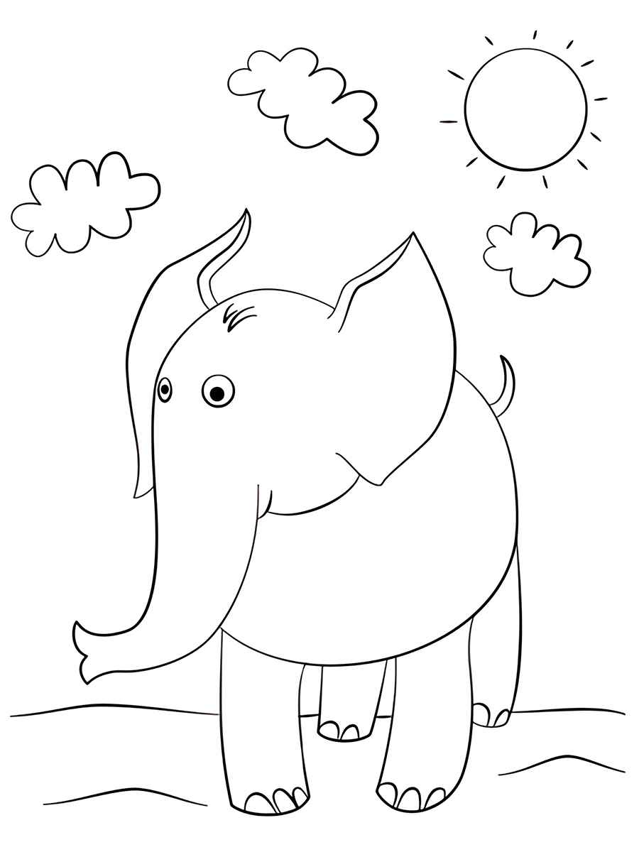 Elephant coloring page (72)