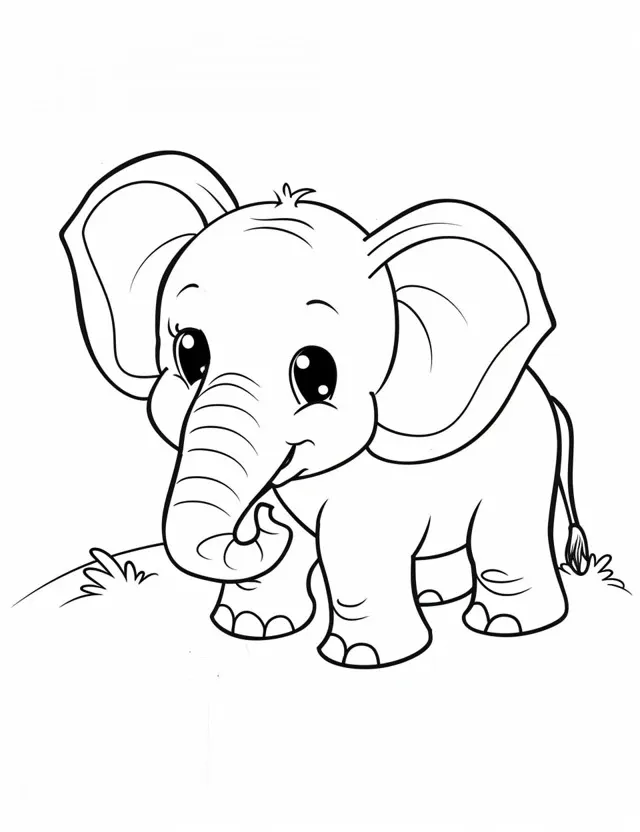 Elephant coloring page (9)