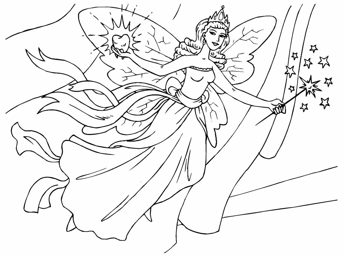 Fairies coloring page (1)