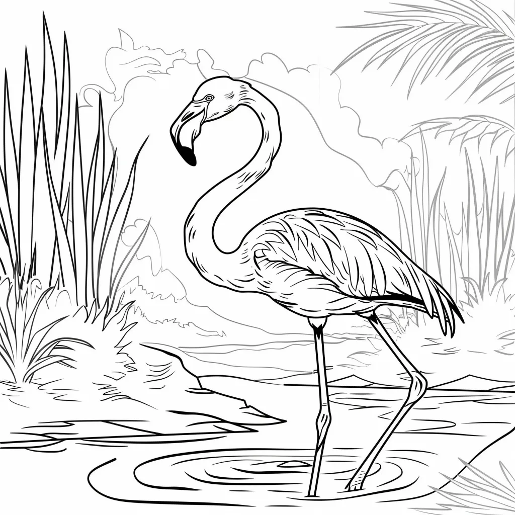 Flamingo Coloring Page (1)