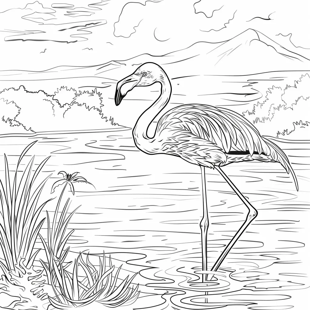 Flamingo Coloring Page (2)