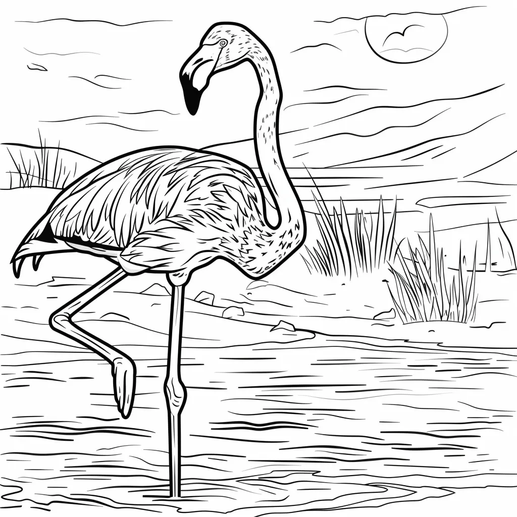 Flamingo Coloring Page (3)