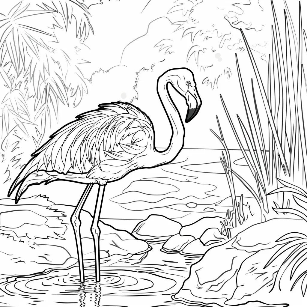 Flamingo Coloring Page (4)