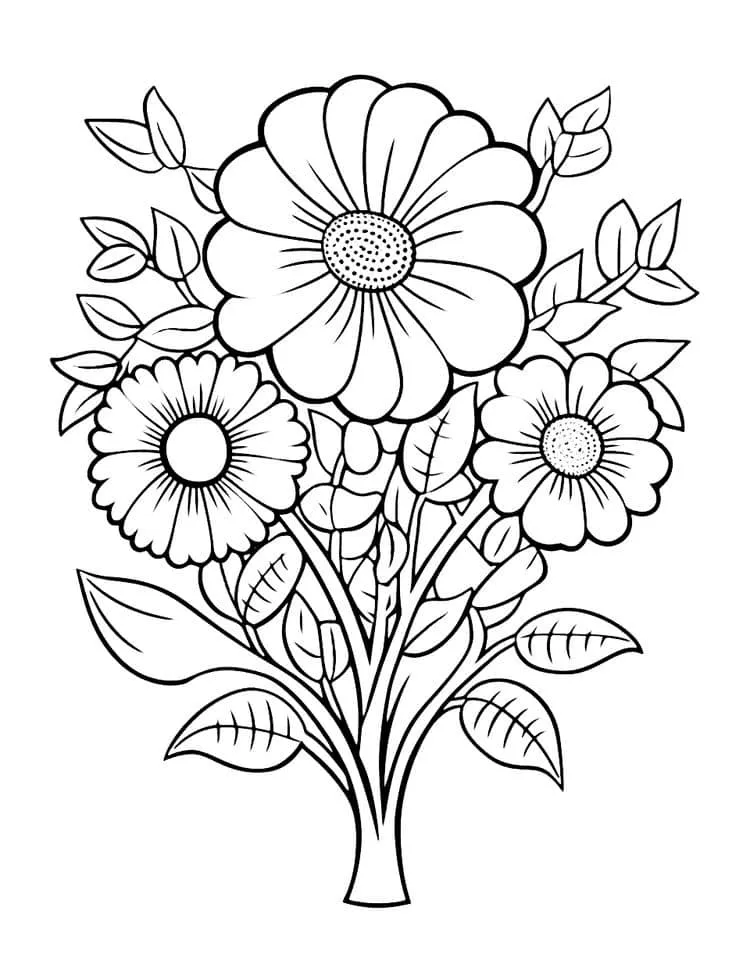 Flowers coloring page (1)