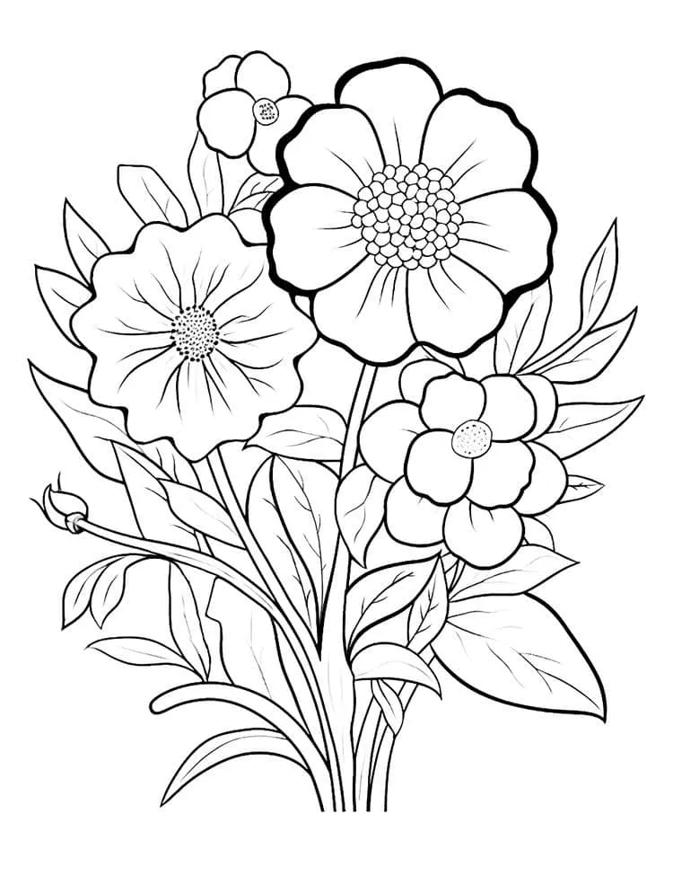 Flowers coloring page (13)