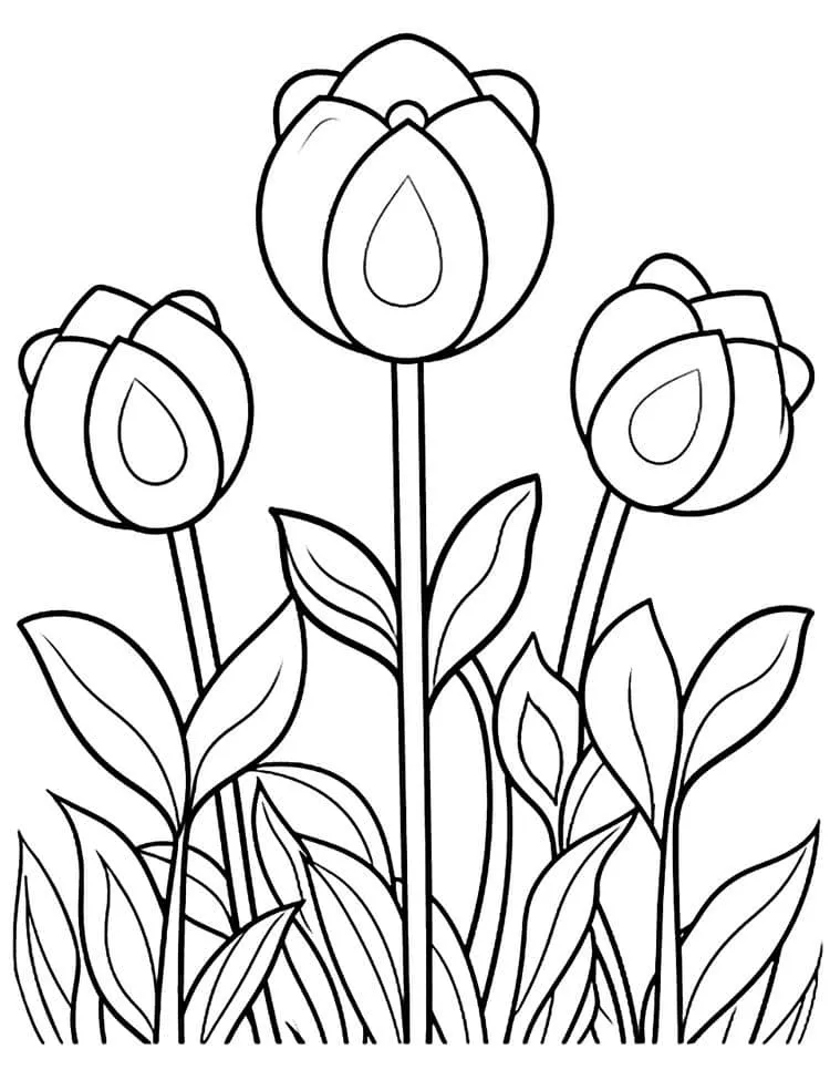 Flowers coloring page (16)