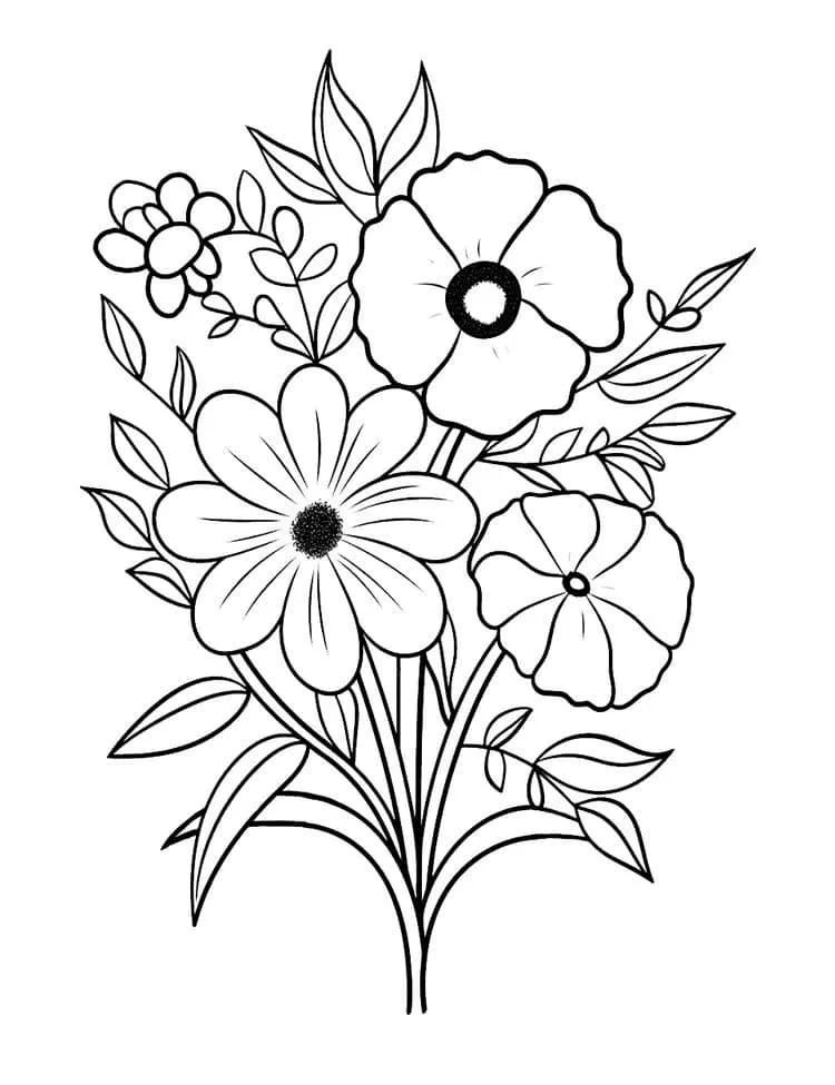 Flowers coloring page (3)