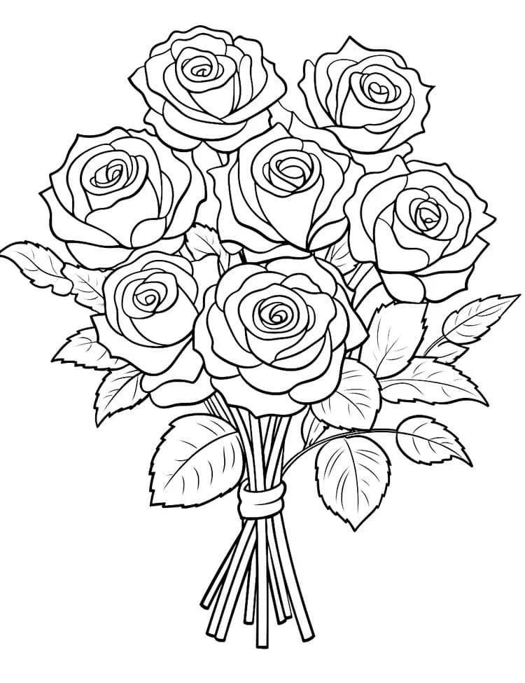 Flowers coloring page (5)