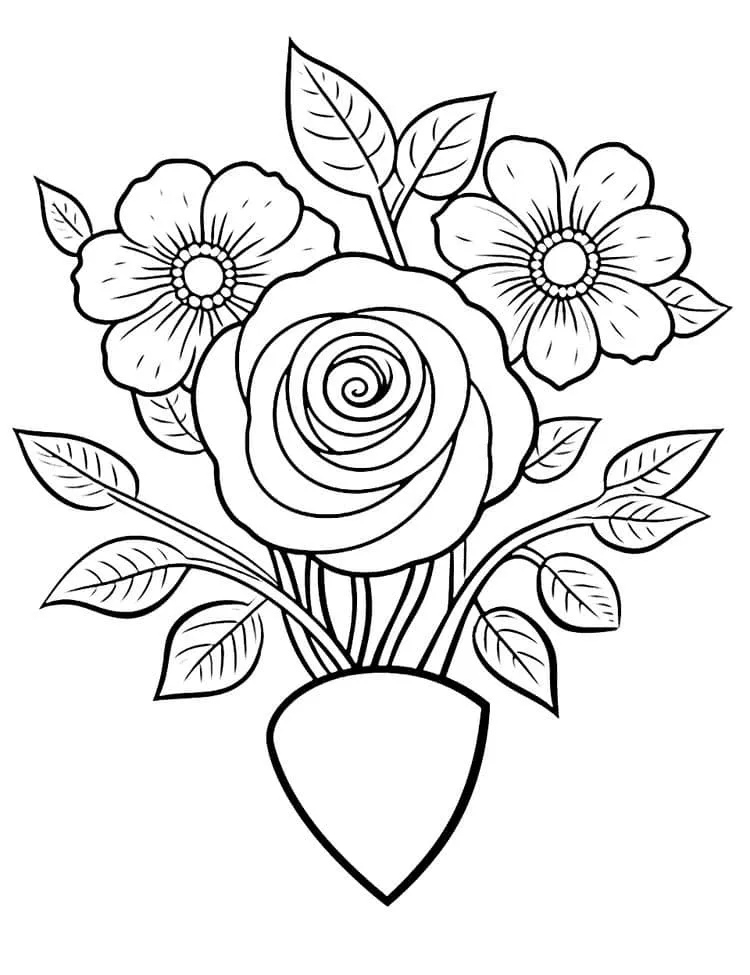 Flowers coloring page (6)