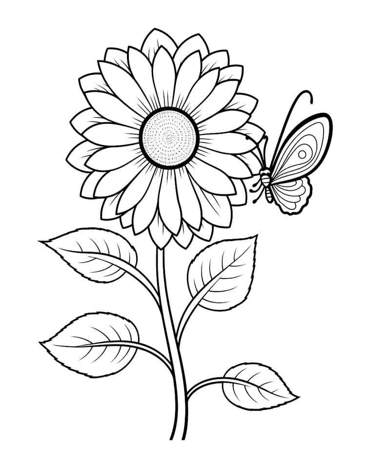 Flowers coloring page (7)