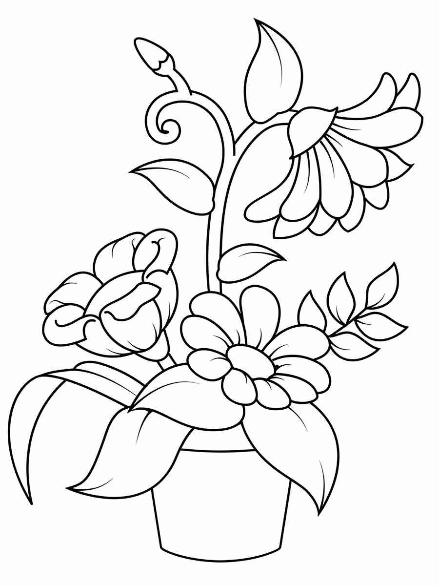 Flowers for kids coloring coloring page (14)