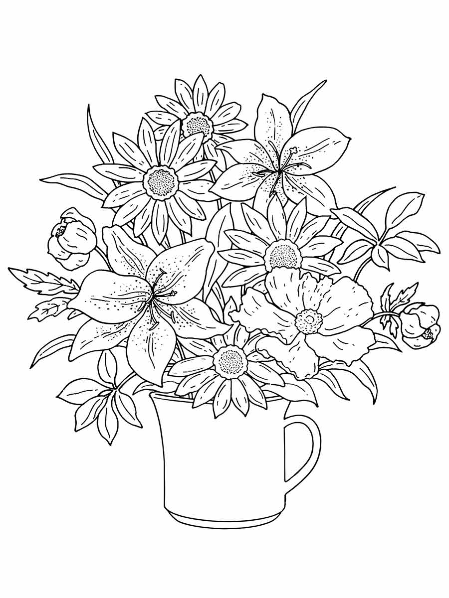 Flowers for kids coloring coloring page (17)