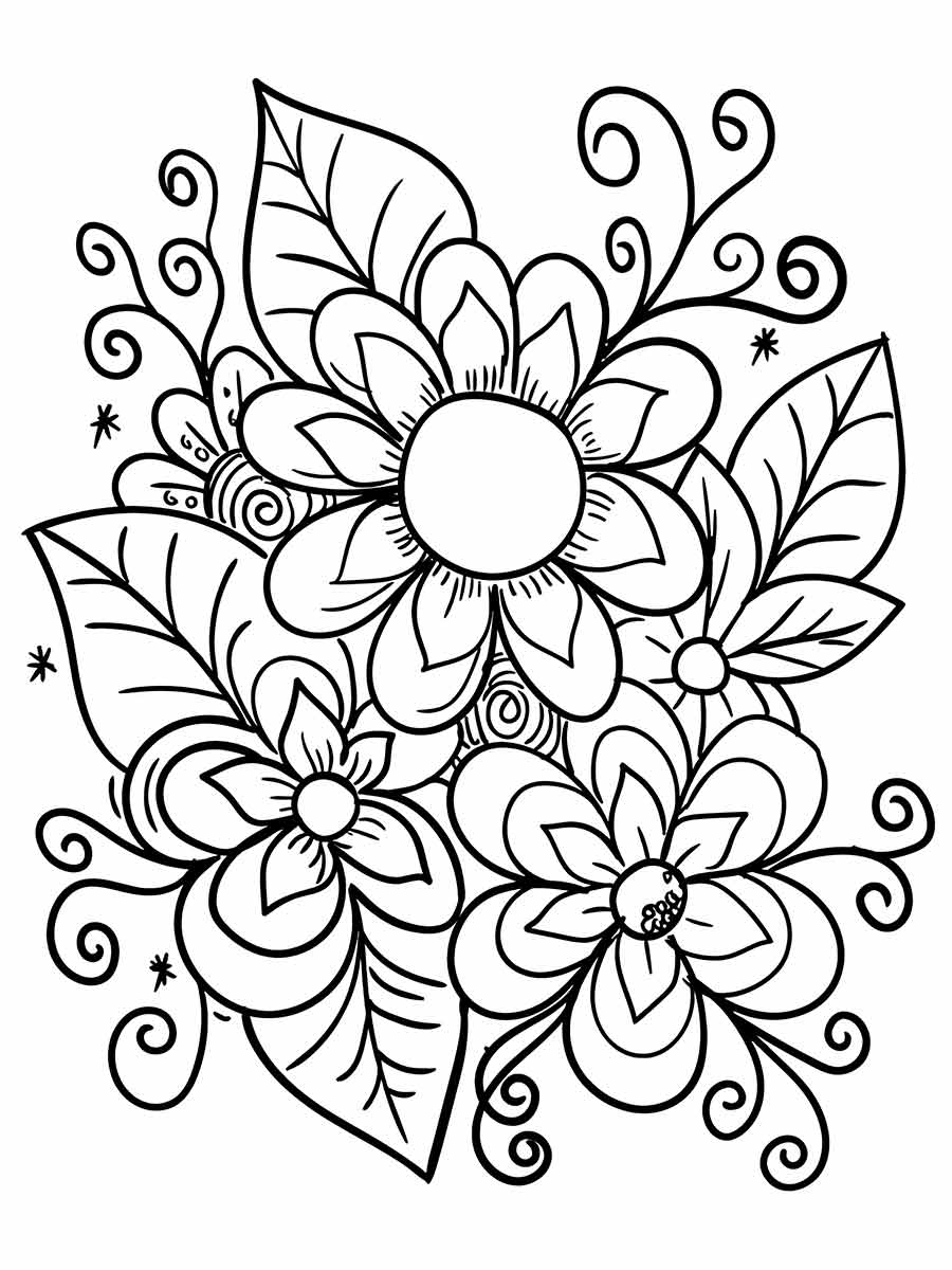 Flowers for kids coloring coloring page (19)