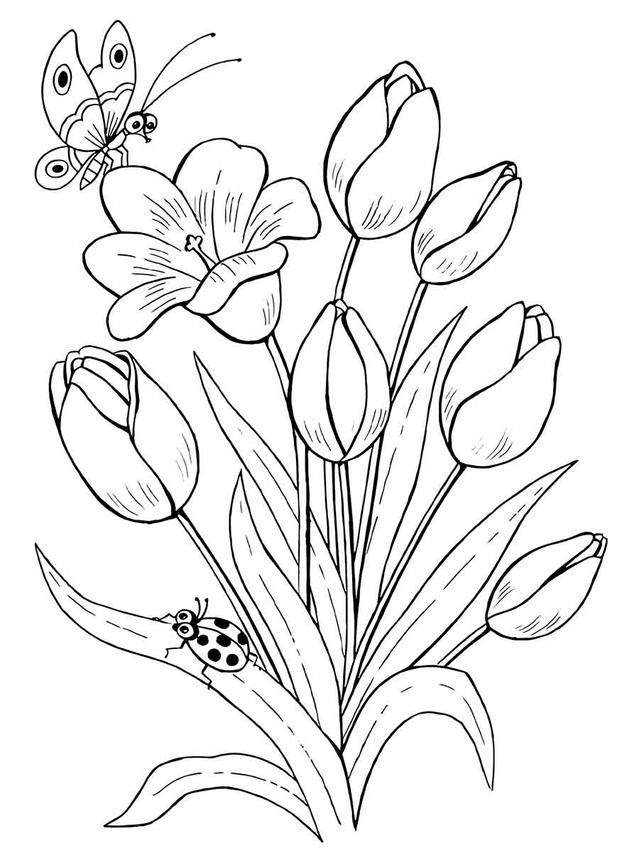 Flowers for kids coloring coloring page (2)