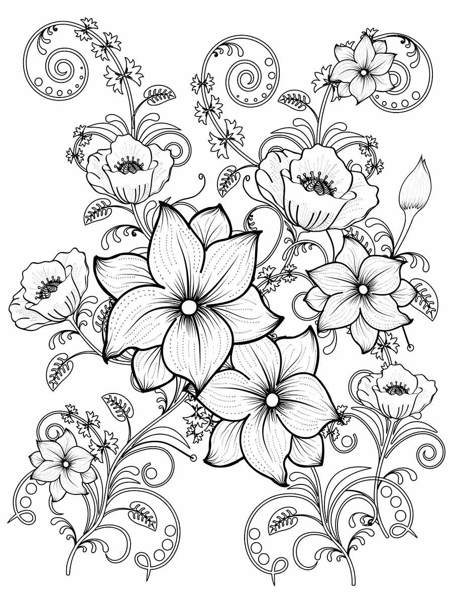 Flowers for kids coloring coloring page (24)