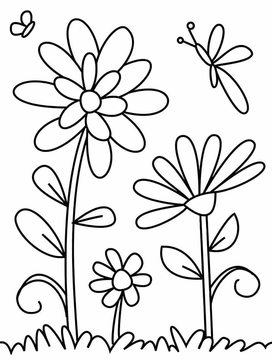 Flowers for kids coloring coloring page (25)