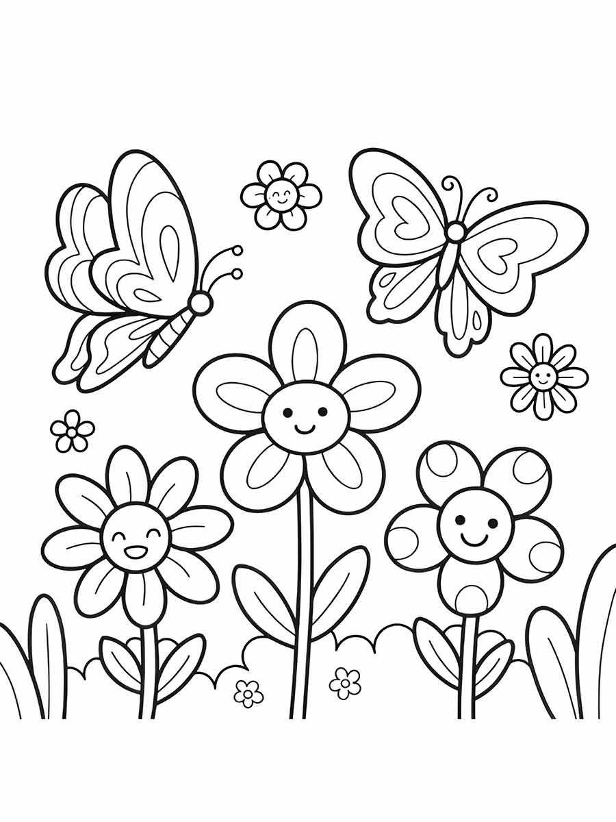 Flowers for kids coloring coloring page (26)