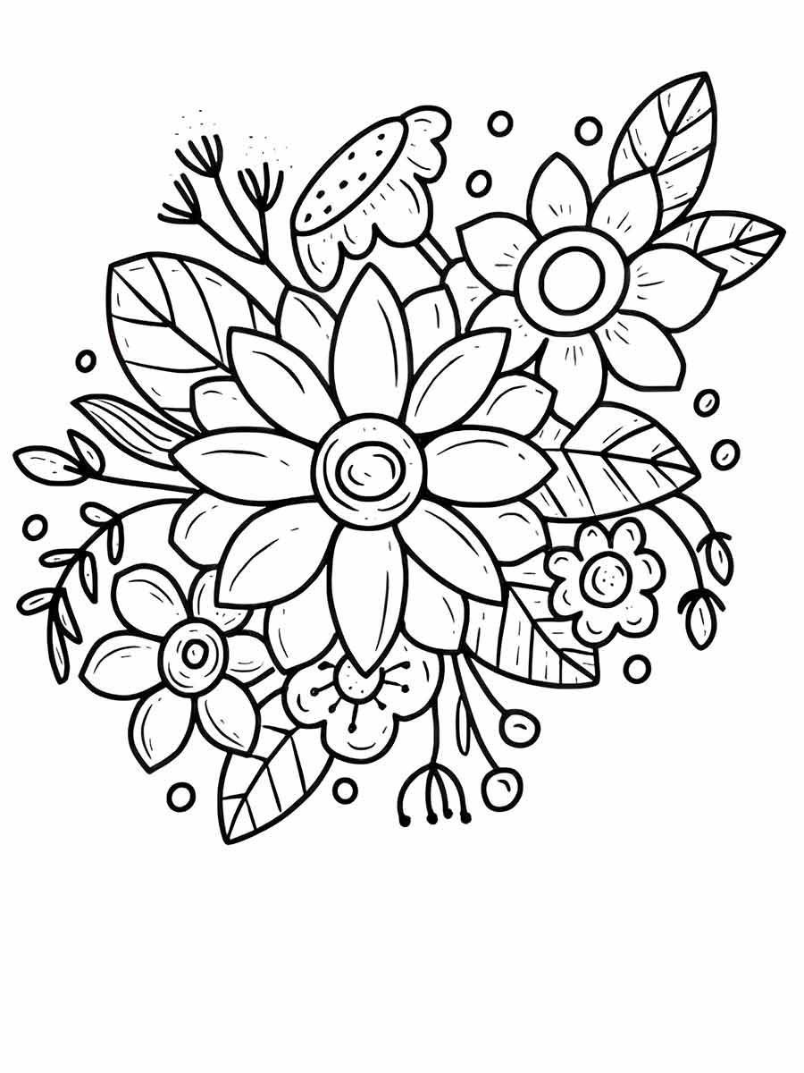 Flowers for kids coloring coloring page (33)