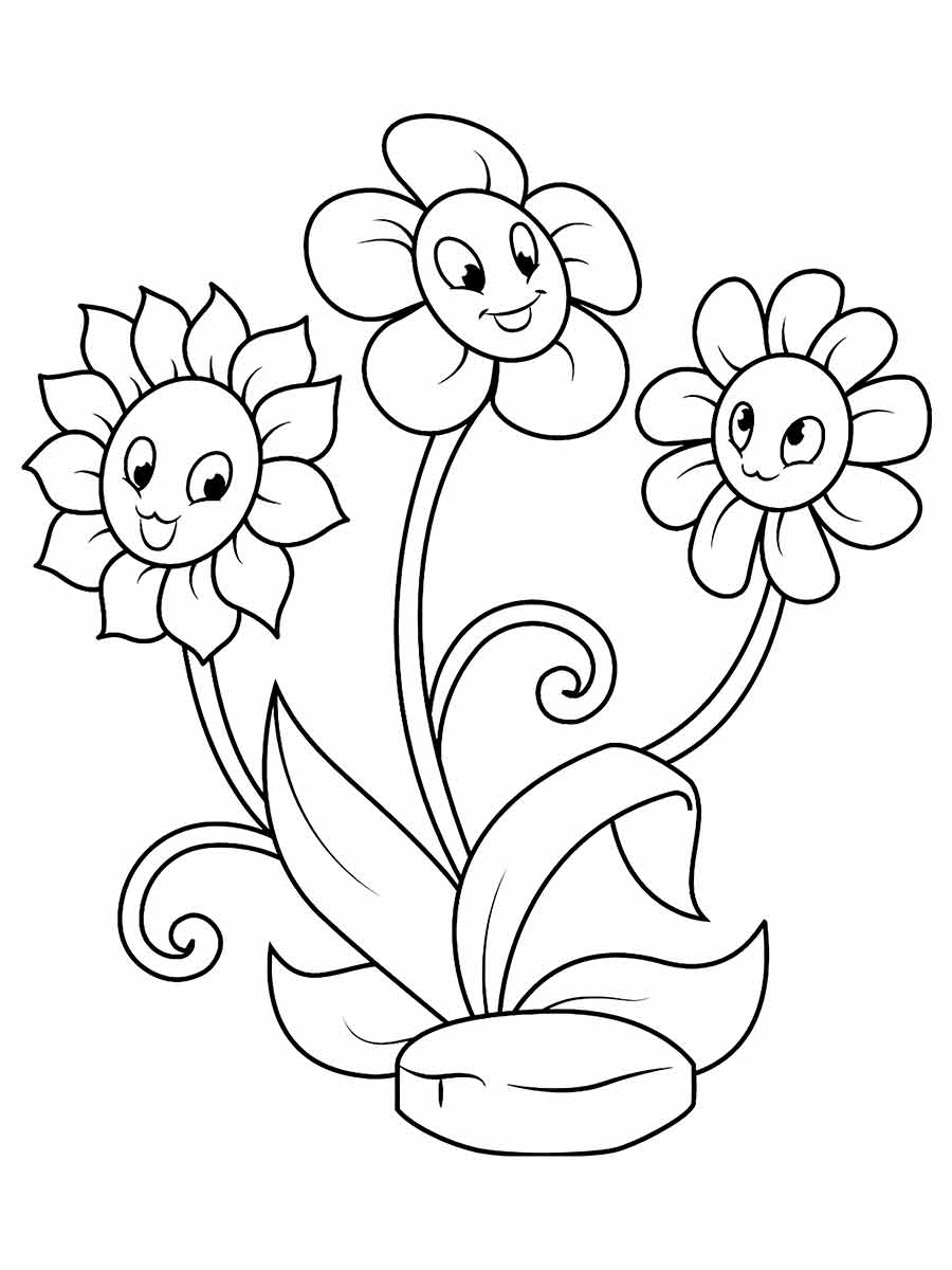 Flowers for kids coloring coloring page (39)