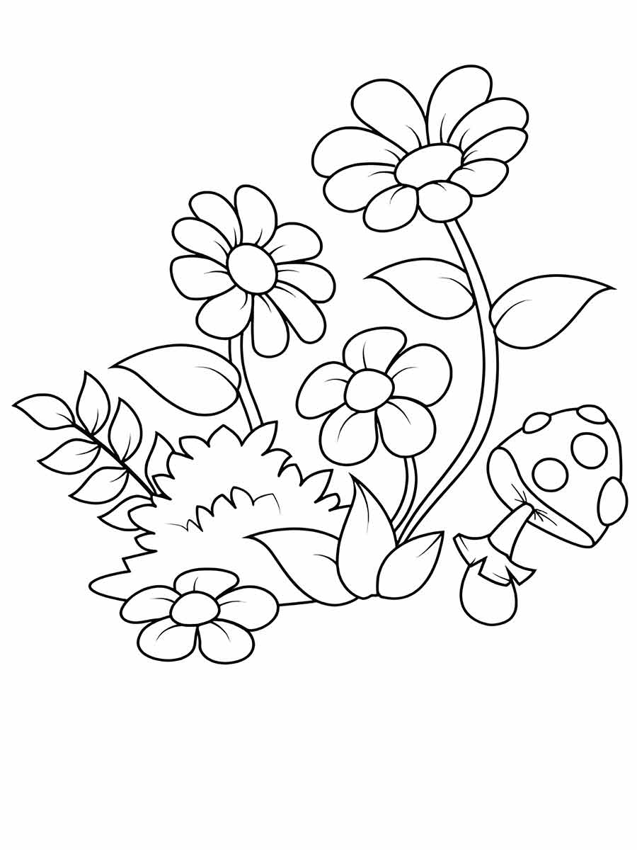 Flowers for kids coloring coloring page (42)