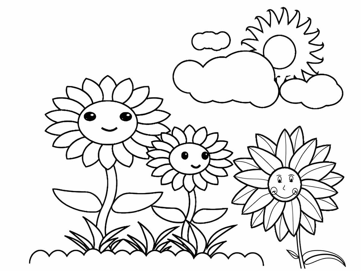 Flowers for kids coloring coloring page (45)