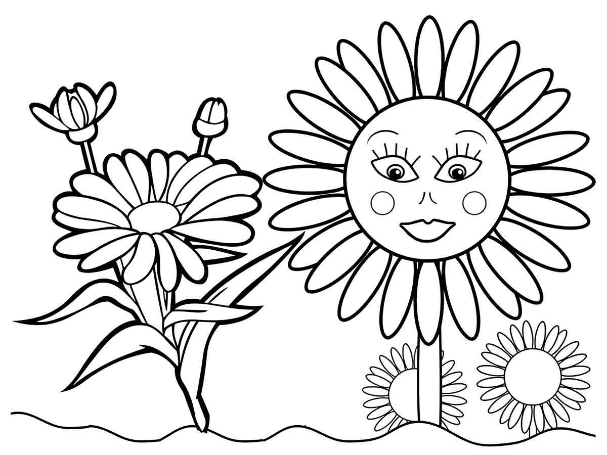 Flowers for kids coloring coloring page (46)