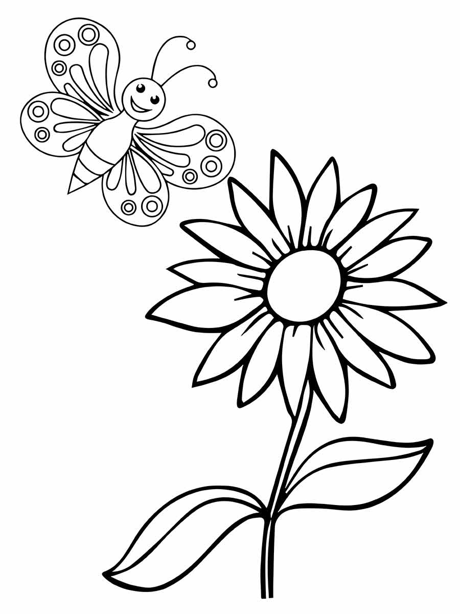 Flowers for kids coloring coloring page (49)