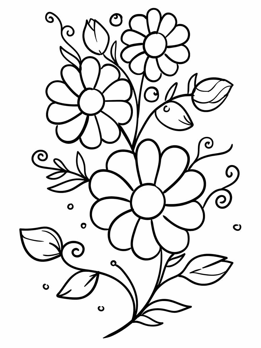 Flowers for kids coloring coloring page (53)