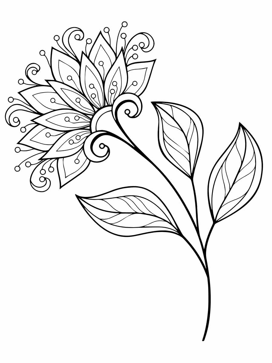 Flowers for kids coloring coloring page (58)