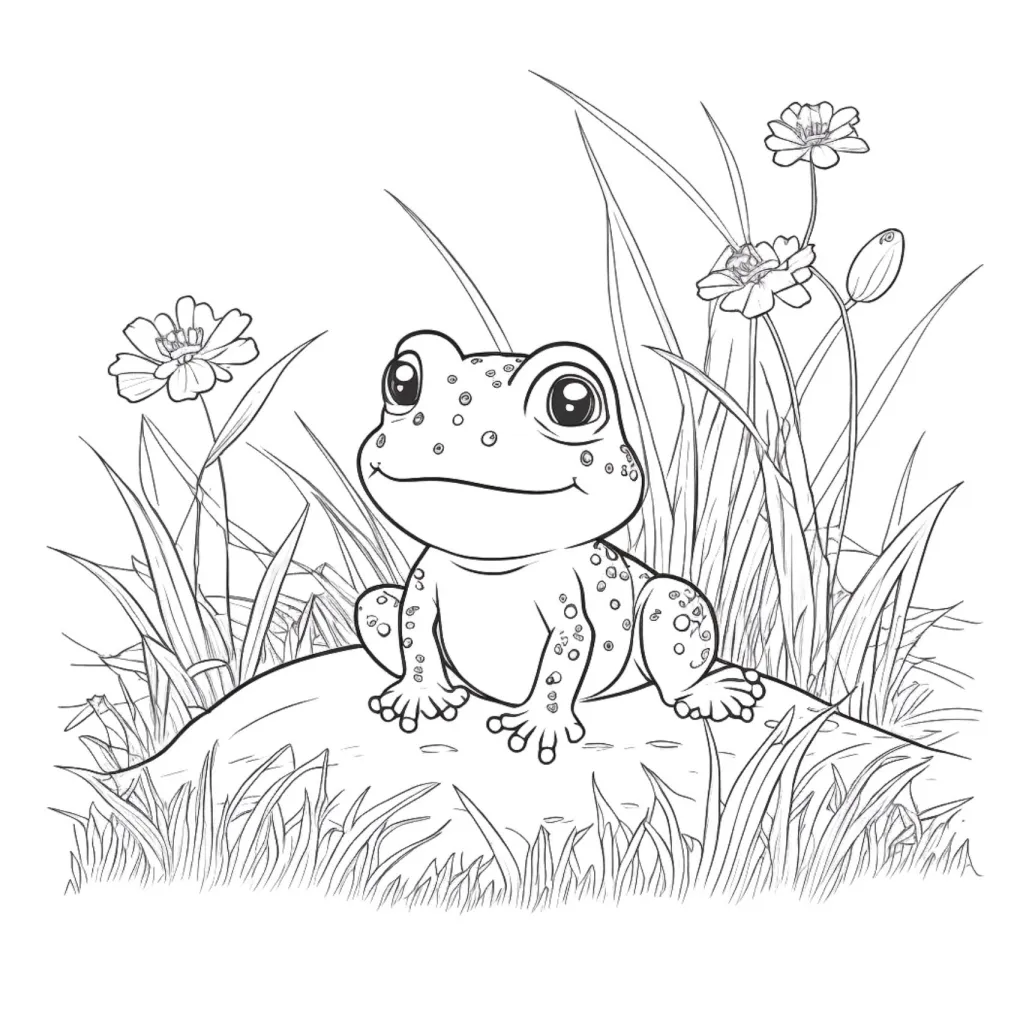 Frog coloring page (2)